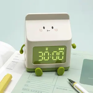 Milk Box Alarm Clock Student Specific Alarm Clock Super Loud Children's Cartoon Electronic Clock Timer Decor Platform