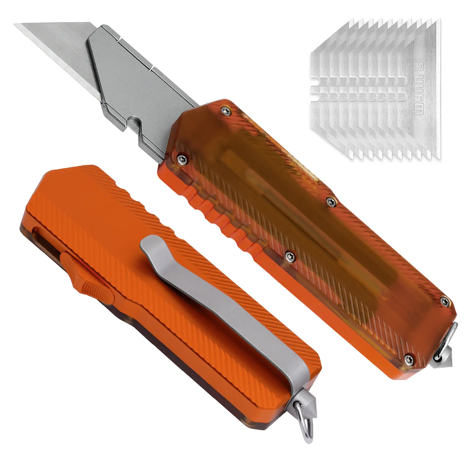 TGZUO Knife Aluminum Utility Knife High Quality EDC Razor Knife with Pocket Clip and window breaker With 10pcs Blades For Outdoor camping Factory Q48 tiktokshopspringglowup