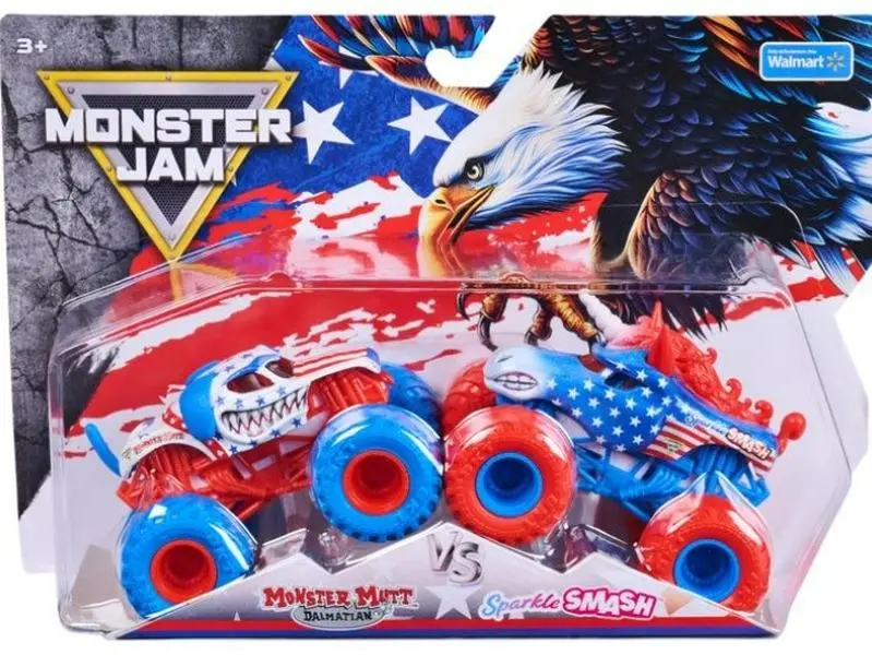 Monster Jam, Sparkle Smash Vs. Monster Mutt Die-Cast 1:64 Scale Monster Trucks, Boys and Girls Ages 3 and up