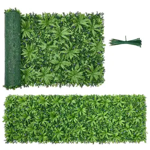 summervibes Sun-Protective Boxwood Artificial Plant Wall Panel, 40x120in Decorative Privacy Fence Greenery Backdrop Fake Grass Screen, Single Indoor-Outdoor Garden Panel (1 PC)