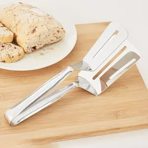 Household Stainless Steel Spatula for Frying, Pizza, Steak, Thickened Steak Tongs, Kitchen Bread, Pancake, Korean BBQ, Fish Tongs