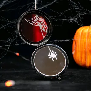 Spider Web Etched Compact Mirror - Portable Magnifying Mirror