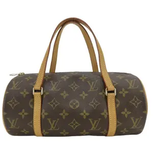 Pre-owned Louis Vuitton Leather Shoulder Bags Vintage Monogram Canvas Papillon 30 Satchel Yellow Leather