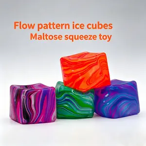 Marble Cube Squishy Ball, 1pc/4pc Solid Decompression Squeeze Toy with Color Box, Non-Toxic Stress Relief for Kids/Adults