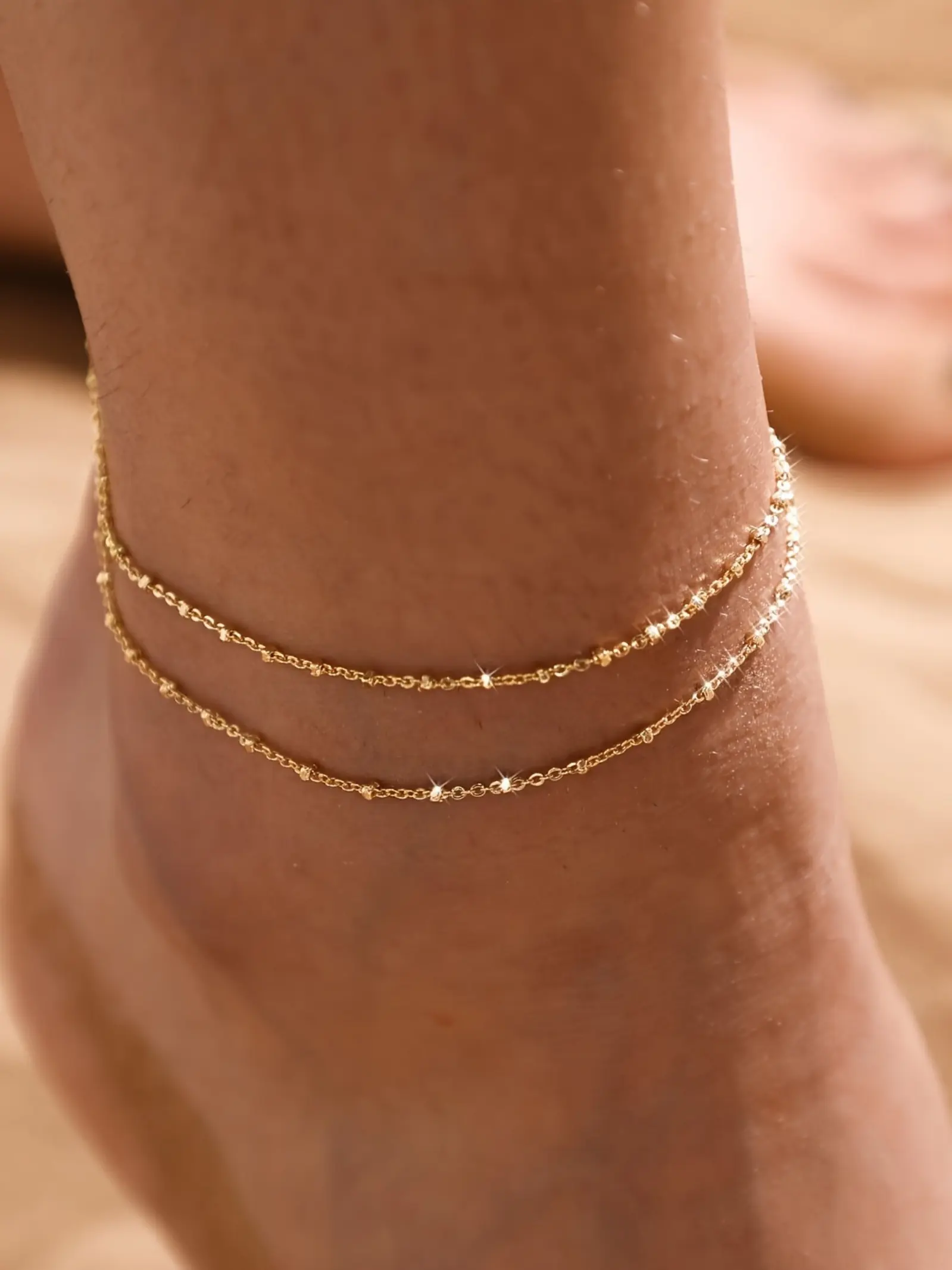 2026 New Bohemian Beach Style Double Layer Anklet, Layered Anklet, Boho Anklet, Summer Unique Luxury Style Ankle Bracelet, Trendy Fashion Accessory