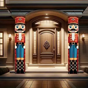 Nutcracker Design Door Banner, 2 Counts/set Colorful Door Hanging Banner, Festive Backdrop for Home Office Entrance Decor, Wall Decor Banner