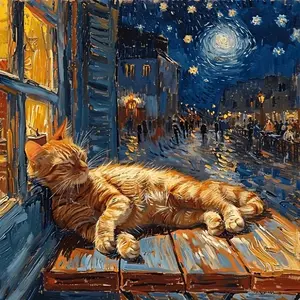Cat Themed Pattern DIY Diamond Arts Colorful Painting Kit without Frame, DIY 5D Diamond Arts Colorful Painting Kit, Wall Art Decor for Home