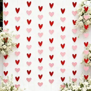 5pcs Heart Banner Flags, Hanging Heart Decorations, Party Decorations Banners, Perfect for Proposal Dating Wedding Large Venue Decoration