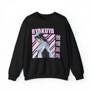 BLEACH Byakuya Kuchiki Unisex Anime Crewneck Sweatshirt, Bleach Anime Sweater, Byakuya Kuchiki Sweater, Bleach Anime Clothing, Anime Gift