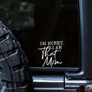 1PC Niche Mom Style Aesthetic Sticker (for car accessories/decor items) For car accessories/decor items Textured handwritten "That Mom Logo" design, fits confident playful mom-style lovers' taste Decor sticker + niche car mom-style decor goods Car Decals