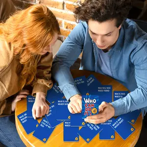 50 Sheets WHO CAN DO IT! Party Cards - Truth or Dare Game Questions for Adults & Youngsters, Interactive Group Game Cards with Bold Text & Illustrations, Icebreaker Cards for Game Nights, Holiday Gifts, Games for Family mothers  day  bouquet