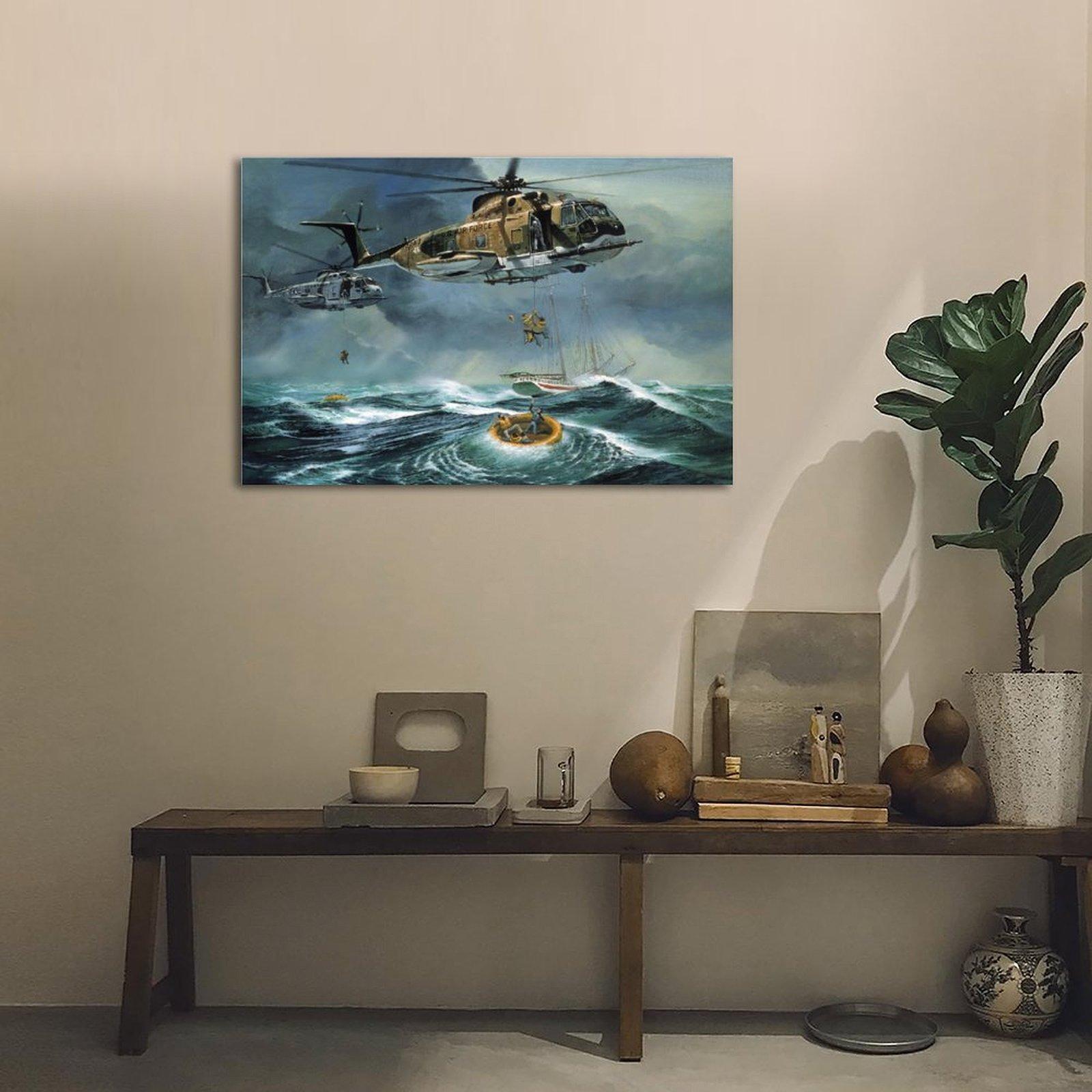 Military Fighter Poster HH-3E Poster Decorative Painting Canvas Wall Art Picture Print Modern Family Bedroom Decor
