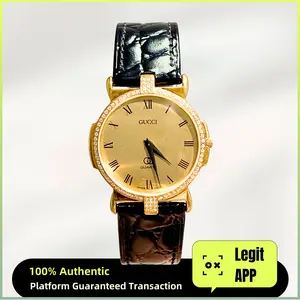 Gucci Vintage 30mm Gold-Tone - Custom Diamond Bezel & Lugs 21016904