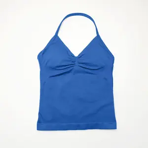 BADLANE Women's Longline Strappy Yoga Vest - Stylish Open Back Sports Bra for Gym, Running & Workouts - Comfortable Fitness Tank Top for Active Lifestyle NCLAGEN