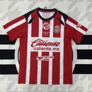 2425 Home Jersey Vintage Red and White sleeves Top Football Jersey