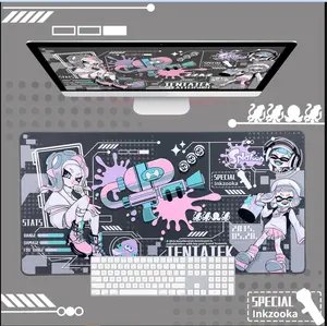 Splatoon-Inspired Gaming Mousepad - Kawaii Anime Gaming Desk Mat - Chibi Inkling Artwork - Extra Large Mouse Pad
