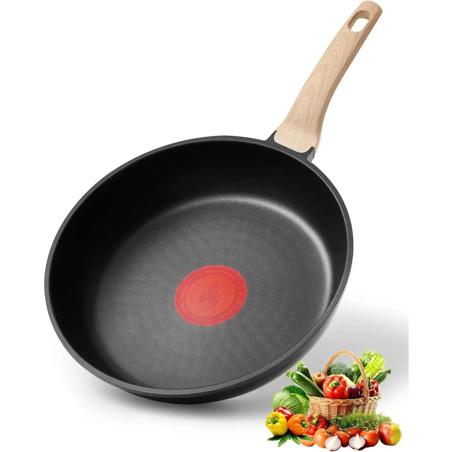 8 In Thermal Alloy Non-Stick Frying Pan - Metal Cookware for Cooking, Stainless Steel Magnetic Base, Heat Dot Temperature Indicator, Ergonomic Heat-Resistant Grip, PFOA-Free, Dishwasher Safe, Works with All Stove Types, Omelette & Egg Skillet, Compatible