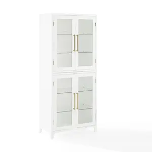 Roarke Glass Door Kitchen Pantry Storage Cabinet