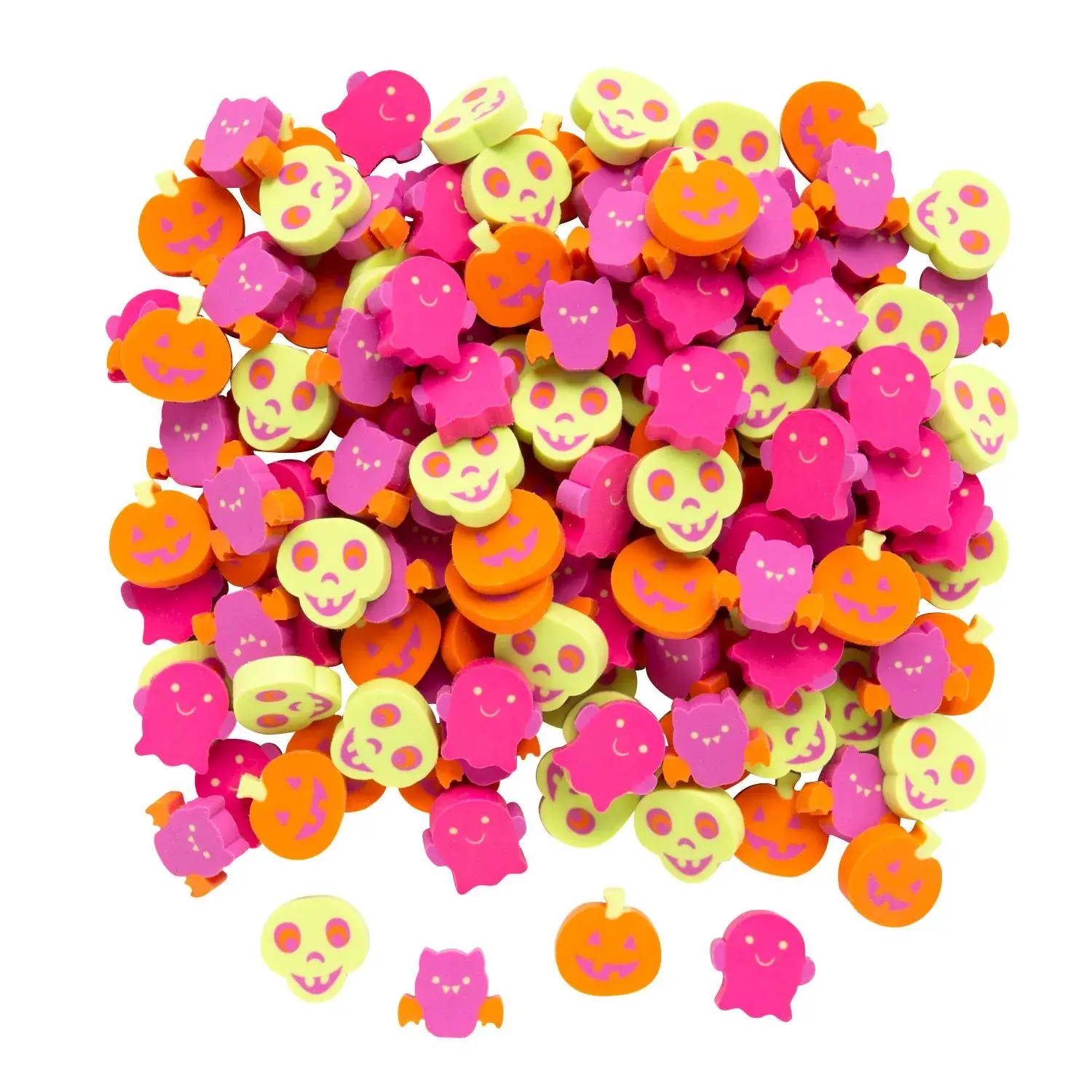 Fun Express Bulk 144 Pc. Mini Halloween Erasers, 3+ Years
