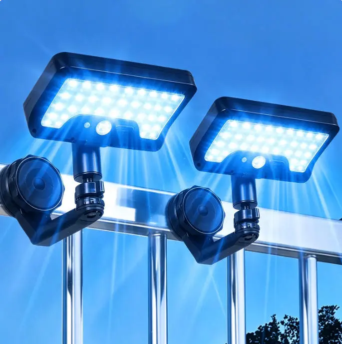 IP65 Waterproof Adjustable Blue Solar Outdoor Light - With Motion Sensor and Stable Base, Suitable for Security Lighting of Camper/Trailer, Magnetic Solar Patio Deck Light, 1/2/4/8/16-Pack Options Available
