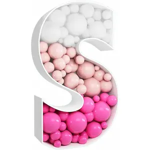 3FT Tall Mosaic Balloon Frame Letters Big Marquee Light Up Letters DIY Kit for Birthday Party Wedding Backdrop Decor Letter S Pre-Cut Foam Board