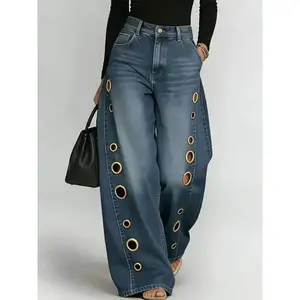 Y2K Vintage Wide Leg Jeans for Women | Baggy Fit, Streetwear Style, All-Season Casual Denim
