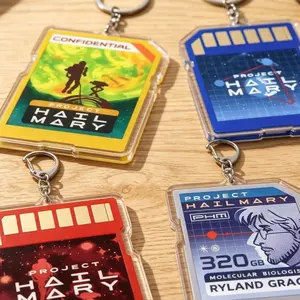 Project Hail Mary Memory Card Keychain, Acrylic SD Card Charm, Ryan Gosling Sci-Fi Movie Gift, Data Storage Backpack Pendant