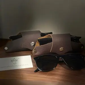 Kades Kustom Designs Handmade Leather Semi-Soft Glasses Case - Premium Leather, Scratch-Free Protection, Elegant & Functional Design, 100% Handmade in South Carolina USA