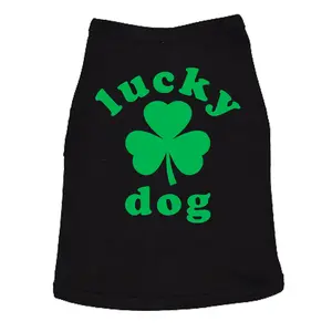 Lucky Dog Dog Shirt Funny Sarcastic St Patricks Day Tee For Dogs Saint Patrick's Day Shirt For Dogs Funny Dog Puppy TShirt Black -