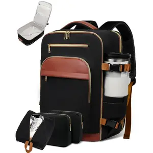40L Airline Approved Travel Backpack Personal Item, Friendly 180 Degree Wide Open Carry On with 3 Packing Cubes, Fits Up to 17 Inch Laptop, 16 Pocket Organizer, Water Resistant One Bag for 3 to 7 Day Trips