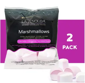 La Nouba Sugar-Free Marshmallows – 2 Value Packs – 2.7 oz. Each – Low Calorie, Low Carb, Fat-Free and Gluten Free Snack – Traditional Delicious Taste – All Natural and Healthy Marshmallows