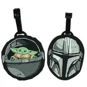 Disney Star Wars The Mandalorian Mando and Grogu 2 Pack Rubber ID Luggage Tags