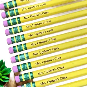 Ticonderoga Personalized Teacher Pencils - Set of 24 Unsharpened #2 Pencils with Laser Engraved Names for Classroom or Personal Use
