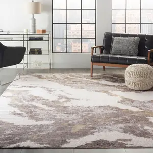 Nourison Sleek Textures Indoor Soft Marbled Abstract Area Rug, Earth Pattern Printed Home Decor Rug