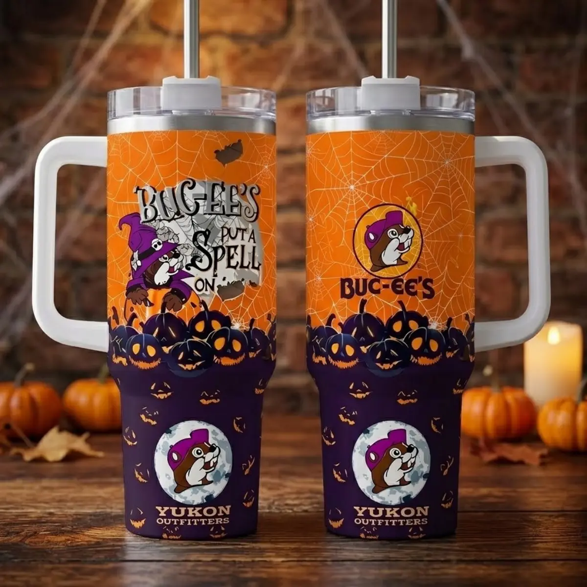 #Buc-ees Halloween 2026 Put A Spell On Me 40oz Tumbler With Handle & Straw, Perfect for Movie Fans, Funny Parties, Stainless Steel Flasks, Birthday Gift, Coffee & Water Mug, Large Capacity Car Cup, Vacuum Double Wall For Women Men, Halloween Tumblers