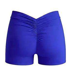Women's fitness shorts - Women's stretchy, breathable, thigh-lifting sports shorts with V-shaped pleats for enhancing the buttocks. Fitness cycling shorts with V-shaped pleats to enhance the buttocks.