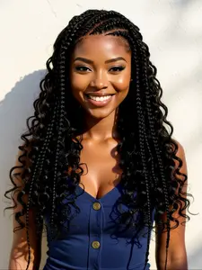 Women's 13x6 Frontal Lace Wig, 180% Density Braided Deep Wave, Glueless HD Transparent Lace, Full Top Design, Natural Color