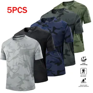 Camouflage outerwear fashion casual cool men's sports short-sleeved T-shirt