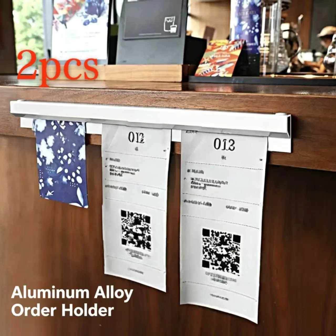 2PCS takeaway kitchen folder artifact adjustable bill folder ordering small ticket storage and sorting.