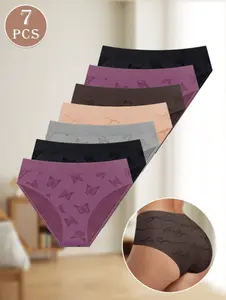 Seamless Pastel Women's Briefs Pack,period underwear,Women's Seamless Breathable Knickers,Breathable Seamless Floral Thongs# Soft Breathable Hi-Cut Cotton Underwea
