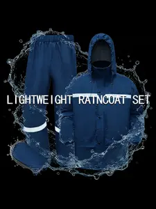 Waterproof raincoat and pants set, suitable for mountaineering, hiking, hunting, lightweight waterproof outdoor raincoat, foldable with storage bag, ultra light and breathable hiking rain gear set