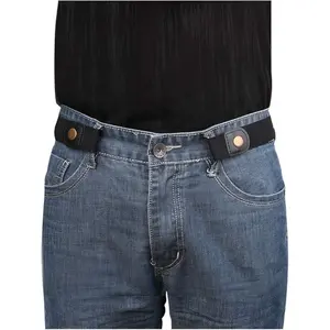 No Buckle Stretch Belt for Men Women, Invisible Elastic Waist Belt Adjustable 24-50in Comfortable Fit