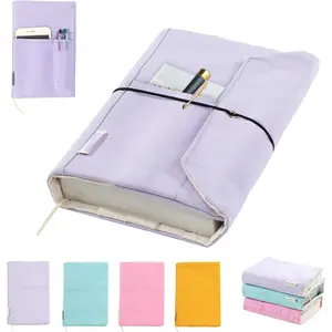 Canvas Book Covers, Washable Book Protector, Book Cover for Paperback Novels, Adjustable Book Cover for Hardcover with Pockets for Pen, Soft Cover Books, Book Lovers Gifts