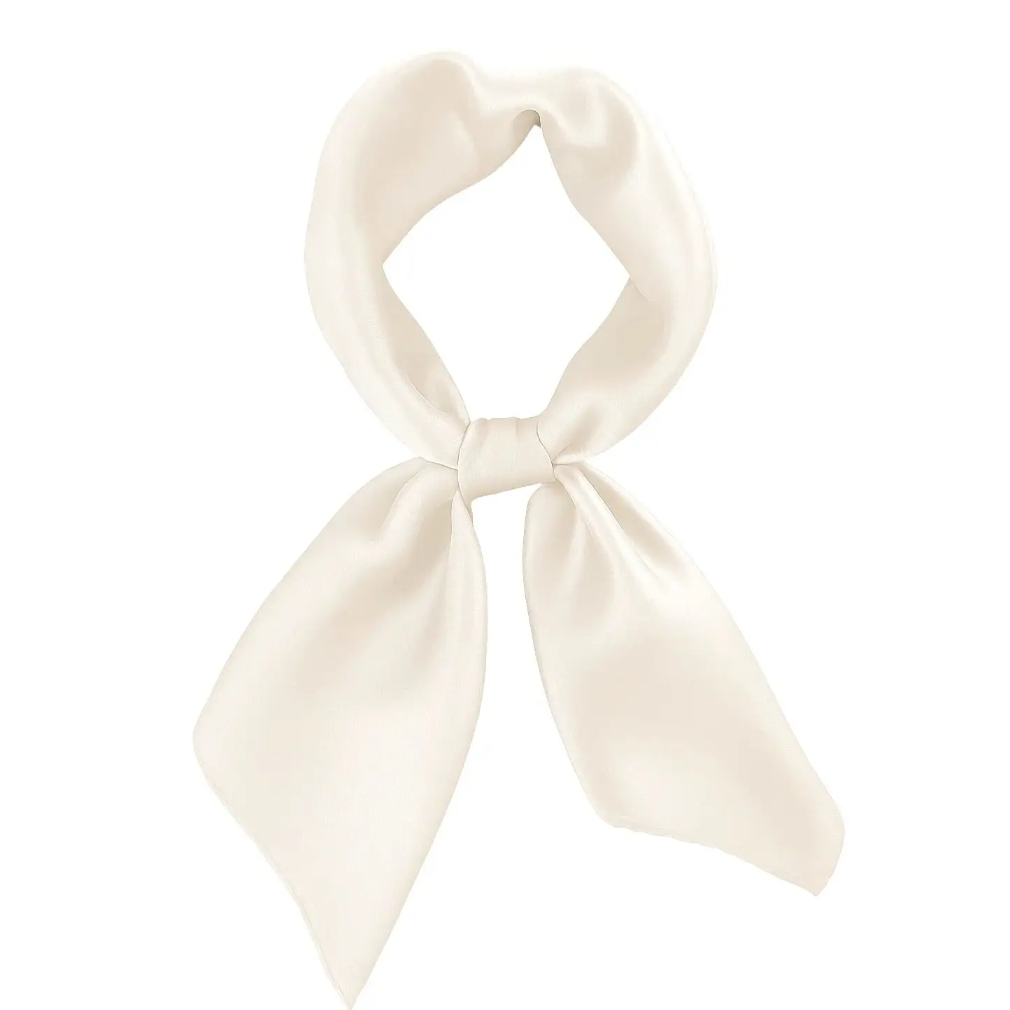 White Satin Scarf 19x19" Bandana Neckerchief Pocket Square Western Cowgirl