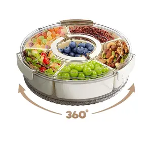 Rotating Food Storage Box, 1 Count Portable Detachable Food Storage Container, Food Storage Box for Party, Picnic & Travel, Home Organizer, Kitchen, Reusable Food Organizer