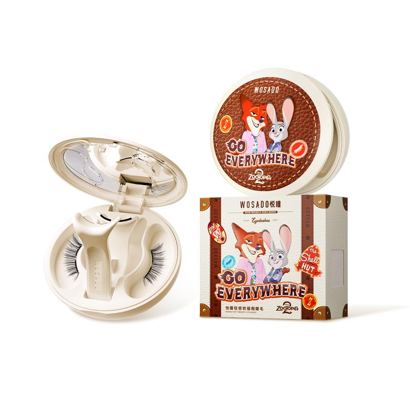 WOSADO Zootopia II Limited Edition Soft Magnetic Eyelashes All-in-One Box Waterproof Reusable Glue-Free Makeup Cosmetic Natural Style 4 Pieces Set Storage