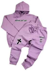 Nothing But God Sweatpants & Hoodie Set [Lilac]