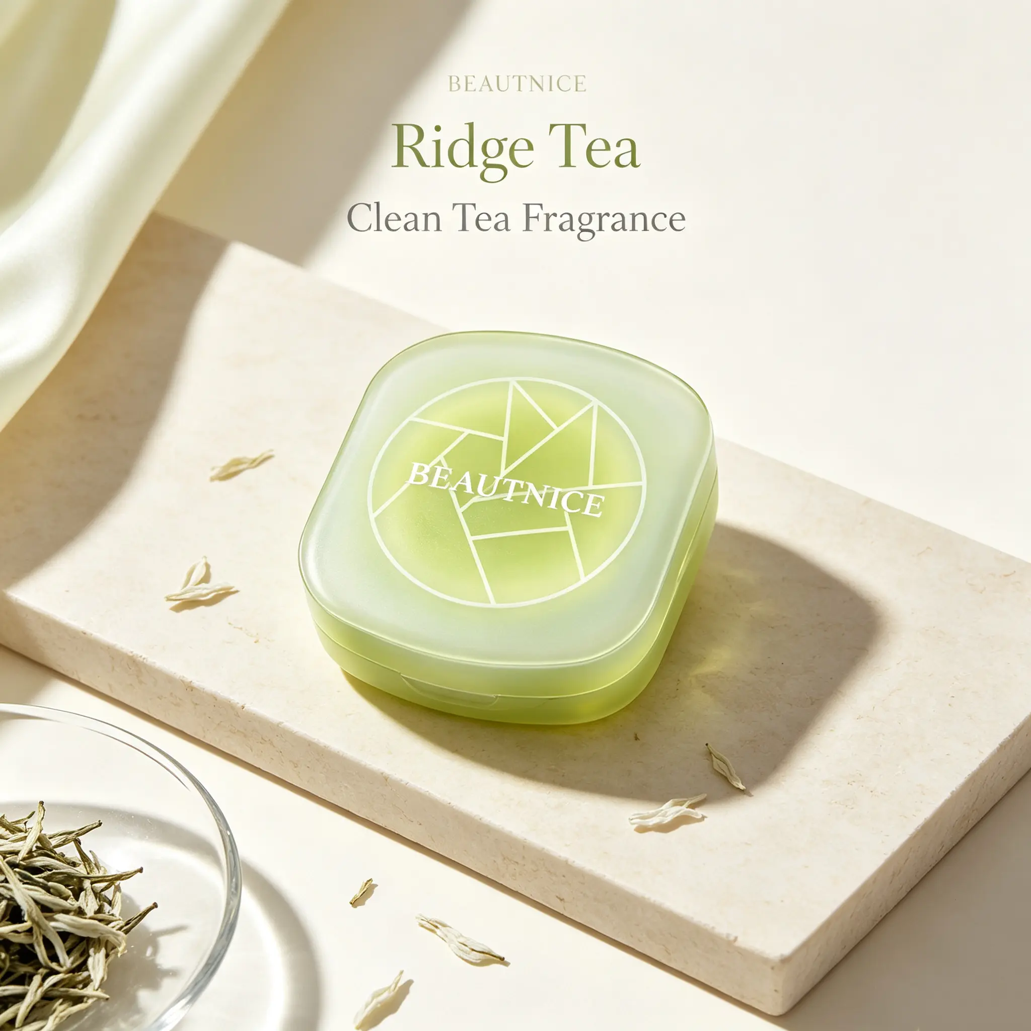 Women's Portable Solid Perfume Balm, Ridge Tea Fresh Green Tea Aroma, Travel-Size Fragrance for Office & Daily Use