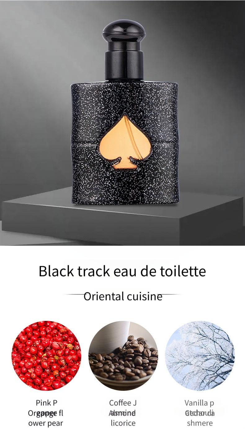 Women’s eau de toilette featuring four distinct fragrance notes: Pink Stream, Floral, Scarlet Ocean, and Black Trace. Suitable for everyday wear and a variety of occasions.