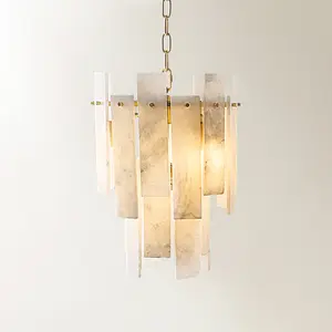 Z Gallerie Willa Alabaster Chandelier Dimmable Ceiling Lights Home Decor Light Led Lighted